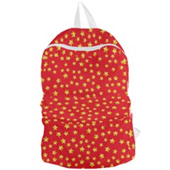 Yellow Stars Red Background Foldable Lightweight Backpack