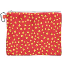 Yellow Stars Red Background Canvas Cosmetic Bag (xxxl)