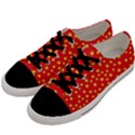 Yellow Stars Red Background Men s Low Top Canvas Sneakers View2