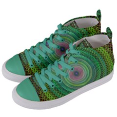 Wire Woven Vector Graphic Women s Mid-top Canvas Sneakers by Sapixe