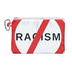 No Racism Canvas Cosmetic Bag (large) by demongstore