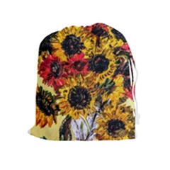 Sunflowers In A Scott House Drawstring Pouches (extra Large) by bestdesignintheworld