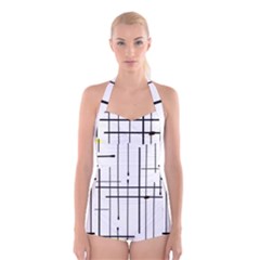 White Limits By Jandi Boyleg Halter Swimsuit 