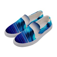 Rolling Waves Women s Canvas Slip Ons by Sapixe