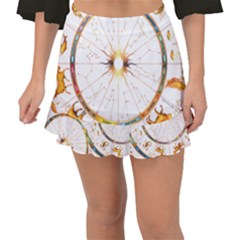 Zodiac  Institute Of Vedic Astrology Fishtail Mini Chiffon Skirt