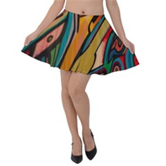 Vivid Colours Velvet Skater Skirt