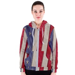 Usa Flag Women s Zipper Hoodie by Sapixe