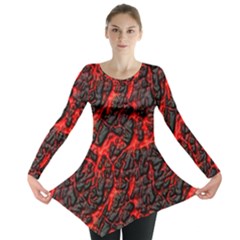 Volcanic Textures Long Sleeve Tunic  by Sapixe