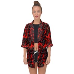 Volcanic Textures Open Front Chiffon Kimono