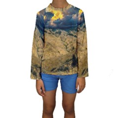 Hills Countryside Landscape Nature Kids  Long Sleeve Swimwear by Sapixe