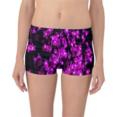 Abstract Background Purple Bright Reversible Boyleg Bikini Bottoms