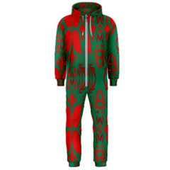 Christmas Background Hooded Jumpsuit (men)  by Sapixe