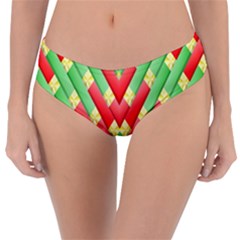 Christmas Geometric 3d Design Reversible Classic Bikini Bottoms