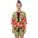 Christmas Geometric 3d Design Open Front Chiffon Kimono View1