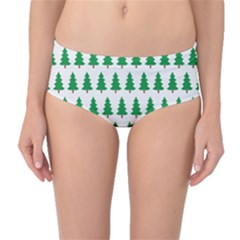 Christmas Background Christmas Tree Mid-waist Bikini Bottoms