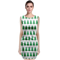 Christmas Background Christmas Tree Sleeveless Velvet Midi Dress