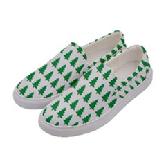 Christmas Background Christmas Tree Women s Canvas Slip Ons