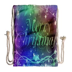 Christmas Greeting Card Frame Drawstring Bag (large)