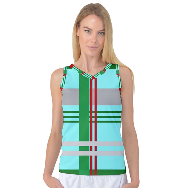 Christmas Plaid Backgrounds Plaid Women s Basketball Tank Top