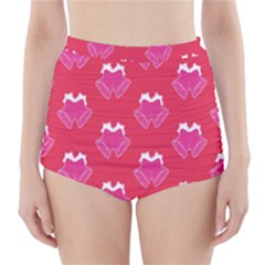 Christmas Red Pattern Reasons High-waisted Bikini Bottoms