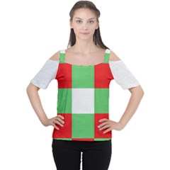 Fabric Christmas Colors Bright Cutout Shoulder Tee