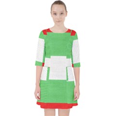 Fabric Christmas Colors Bright Pocket Dress by Sapixe