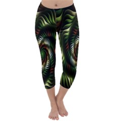 Fractal Christmas Colors Christmas Capri Winter Leggings 