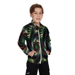 Fractal Christmas Colors Christmas Wind Breaker (kids)