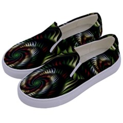 Fractal Christmas Colors Christmas Kids  Canvas Slip Ons by Sapixe