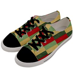 Fabric Coarse Texture Rough Red Men s Low Top Canvas Sneakers