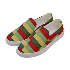 Fabric Coarse Texture Rough Red Women s Canvas Slip Ons