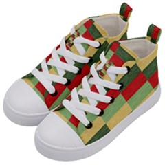 Fabric Coarse Texture Rough Red Kid s Mid-top Canvas Sneakers