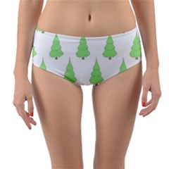 Background Christmas Christmas Tree Reversible Mid-waist Bikini Bottoms