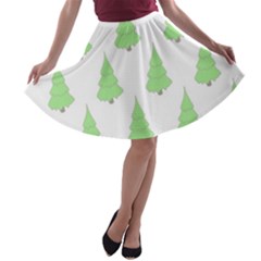 Background Christmas Christmas Tree A-line Skater Skirt