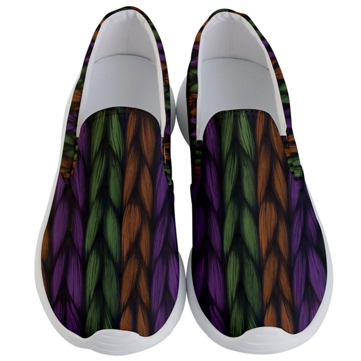 Background Weave Plait Purple Men s Lightweight Slip Ons