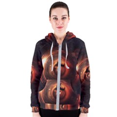 Steampunk Airship Sailing The Stars Of Deep Space Women s Zipper Hoodie by jayaprime