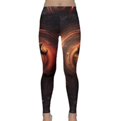 Steampunk Airship Sailing The Stars Of Deep Space Classic Yoga Leggings by jayaprime