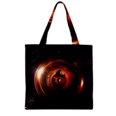 Steampunk Airship Sailing The Stars Of Deep Space Zipper Grocery Tote Bag by jayaprime