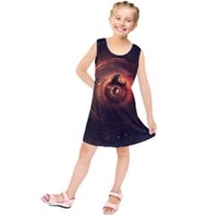 Steampunk Airship Sailing The Stars Of Deep Space Kids  Tunic Dress by jayaprime