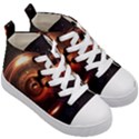 Steampunk Airship Sailing the Stars of Deep Space Kid s Mid-Top Canvas Sneakers View3