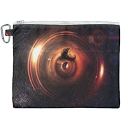Steampunk Airship Sailing The Stars Of Deep Space Canvas Cosmetic Bag (xxxl) by jayaprime