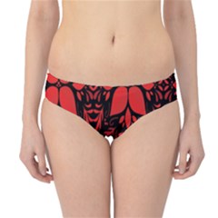 Christmas Red And Black Background Hipster Bikini Bottoms