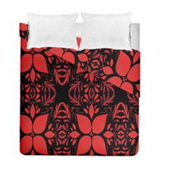 Christmas Red And Black Background Duvet Cover Double Side (full/ Double Size) by Sapixe
