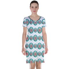 Christmas 3d Decoration Colorful Short Sleeve Nightdress by Sapixe