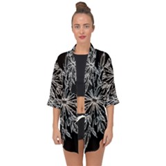 Ice Crystal Ice Form Frost Fabric Open Front Chiffon Kimono