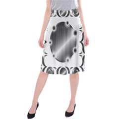 Metal Circle Background Ring Midi Beach Skirt by Sapixe