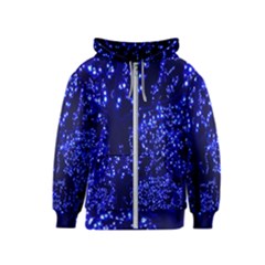 Lights Blue Tree Night Glow Kids  Zipper Hoodie