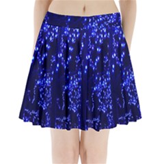 Lights Blue Tree Night Glow Pleated Mini Skirt