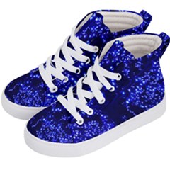 Lights Blue Tree Night Glow Kid s Hi-top Skate Sneakers by Sapixe