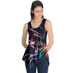 Lights Star Sky Graphic Night Sleeveless Tunic by Sapixe